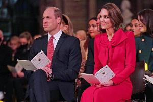 Prinz William und Herzogin Kate während des Gottesdienstes in der Westminster Abbey.