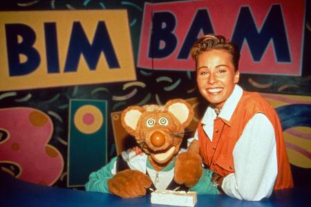 Bim Bam Bino, Kinderfernsehserie, Deutschland 1988 - 1998, Maus Bino mit Sonja Zietlow 1993