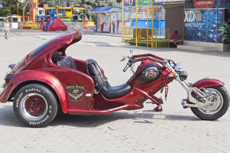 Dreiräder sind nicht selten individuelle Eigenbauten, so wie dieses Trike.