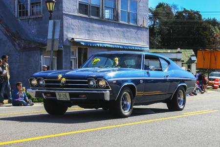 Den Chevrolet Chevelle aus dem Jahr 1969 gab es auch in der Sportversion SS-396. Unter der Haube schnurrte ein V8-Motor mit ...