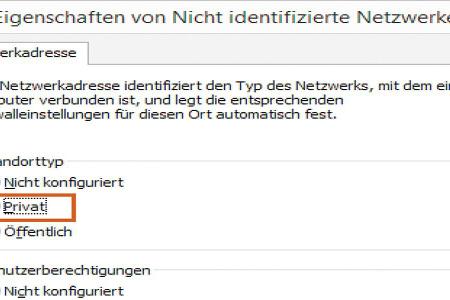 Sie können die Firewall dazu bringen, auch in nicht identifizierten Netzwerke die großzügigeren Regeln des privaten Profils zu verwenden.