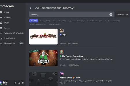 So sieht dann beispielsweise die Ergebnisliste zu einer Suche mit dem Stichwort 