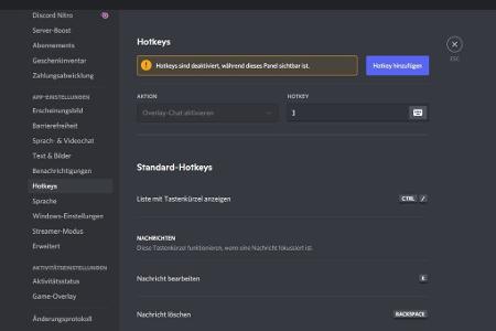 Für komfortable Bedienung können Sie eigene Hotkeys einrichten