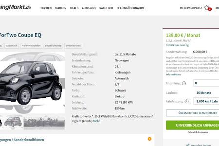 Elektroauto-Leasing Angebote Juni 2021