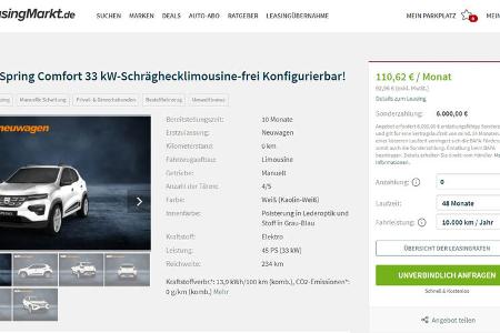 Elektroauto-Leasing Angebote Februar 2022