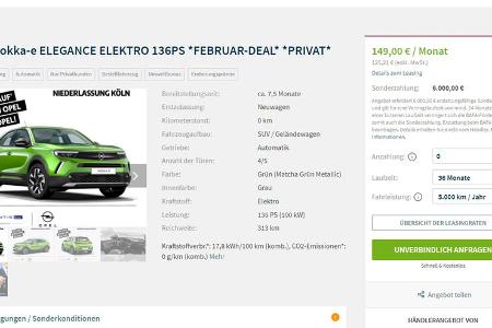 Elektroauto-Leasing Angebote Februar 2022