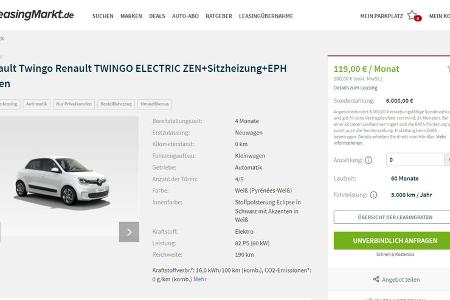 Elektroauto-Leasing Angebote Februar 2022