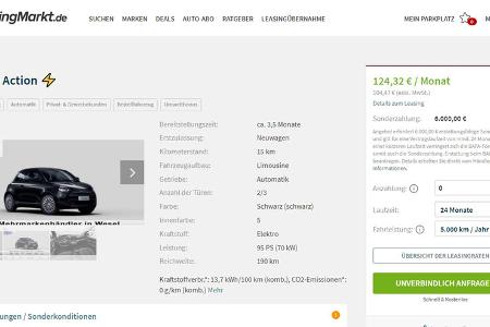 Elektroauto-Leasing Angebote Februar 2022