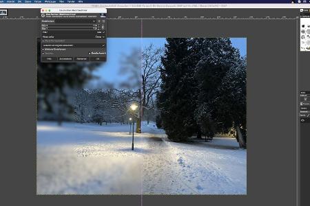 Hier wird alles außerhalb des markierten Bereichs unscharf gezeichnet.