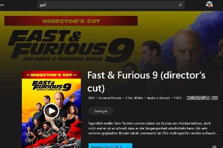 Neuere Filme gibt es im Microsoft Store zum Kaufen. Die Inhalte lassen sich dann beliebig oft auf mehreren Endgeräten wie PC, Notebook, Tablet und Xbox ansehen.