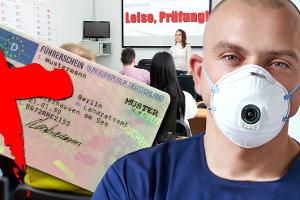 Führerschein Prüfung Theorie Maske Kamera Betrug