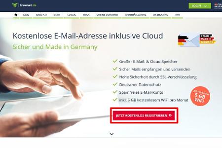 E-Mail-Adresse bei freenet Mail erstellen - Schritt 1