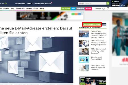 E-Mail-Adresse bei freenet Mail erstellen - Schritt 1b