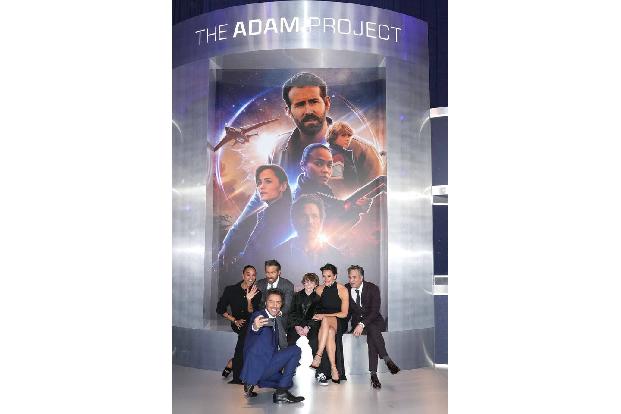 ...Zoe Saldana,Ryan Reynolds,Walker Scobell, Jennifer Garner sowie Regisseur und Produzent Shawn Levy.