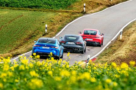 BMW M4 Competition xDrive, Jaguar F-Type R, Porsche 911 Carrera 4 GTS, Exterieur