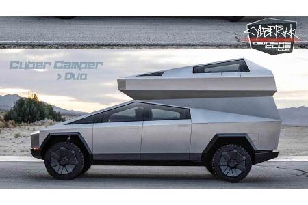 CyberCamper - Camping-Rendering Tesla Cybertruck