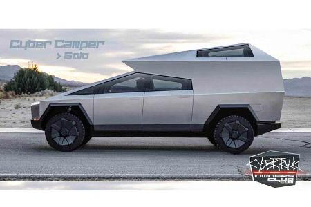 CyberCamper - Camping-Rendering Tesla Cybertruck