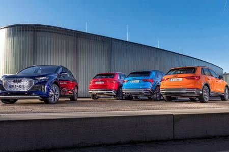 Audi Q3 40 TDI, Audi Q3 45 TFSI, Audi Q3 45 TFSI e, Q4 40 e-tron
