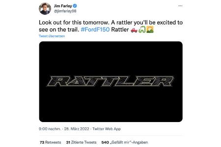 Jim Farley Ford F-150 Rattler Teaser