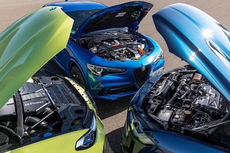 Alfa Romeo Stelvio 2.9 V6, BMW X4 M Competition, Jaguar F-Pace P550 SVR