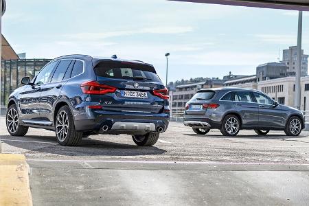 BMW X3 xDrive 30e, Mercedes GLC 300e, Exterieur