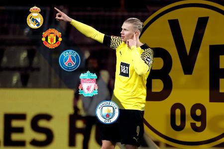 So lief der irre Transfer-Poker um Erling Haaland - Anfang 2020 wechselte Erling Haaland zu Borussia Dortmund, traf in der Folge nach Belieben und sorgte für einen Tor-Rekord nach dem anderen. Kein Wunder, dass sich über Jahre hinweg Gerüchte um einen Wechsel zu absoluten Top-Klubs rankten, ehe Manchester City schließlich den Zuschlag erhielt. Der irre Transfer-Poker um Haaland im Rückblick: