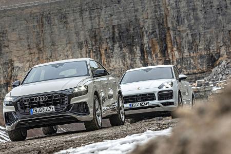 Audi Q8 60 TFSI e Quattro und Porsche Cayenne E-Hybrid 