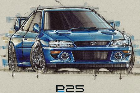 05/2022, Prodrive P25 auf Basis Subaru Impreza WRX STi 22B Design-Skizze