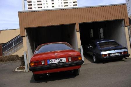 Ford Capri 2.3 S (Capri 78), Baujahr 1984; Opel Manta 2.0 L, Baujahr 1980