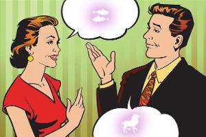 Gesprächsthemen Sprechblasen