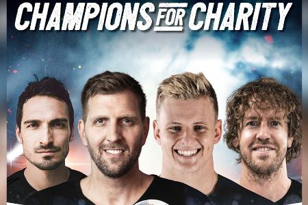 Dirk Nowitzki und Mick Schumacher kicken wieder für den guten Zweck