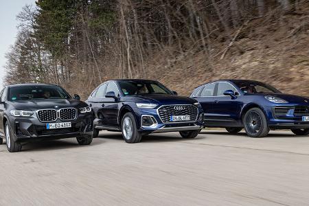 Audi Q5 Sportback 45 TFSI, BMW X4 30i, Porsche Macan