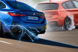 BMW i4 M135i Elektro Verbrenner Collage