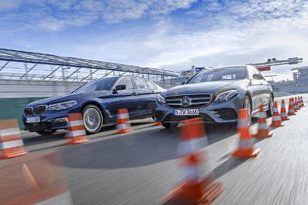 BMW 530i Luxury Line, Mercedes E 300 AMG Line, Exterieur