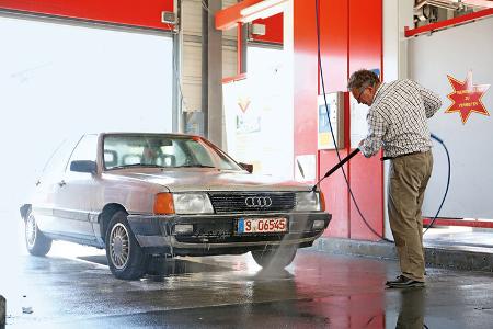 Audi 100 CS, Typ 44, Waschstrße, Alf Cremers