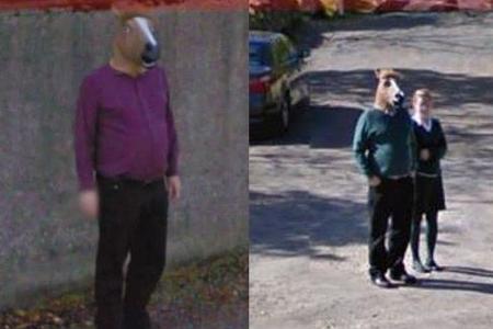 In Aberdeen (Schottland) sichteten die Google-Street-View-Kameras mehr als ein Mal einen Mann mit Pferdekopf-Maske. Seltsame...