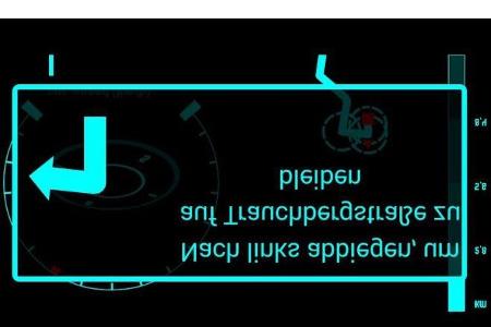 Die Anweisungen auf dem Display müssen zunächst durch die Windschutzscheibe gespiegelt werden. Vorher sind sie noch nicht le...