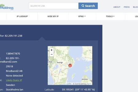 Die angebliche E-Mail von der Volksbank wurde laut WhatIsMyIP-Address von einer südafrikanischen Mailadresse über einen schwedischen Mailserver verschickt. Spätestens jetzt sollten die Alarmglocken klingeln.