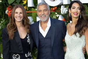 George und Amal Clooney strahlen mit Julia Roberts um die Wette