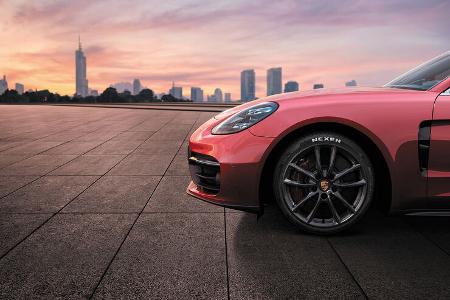 Empty square of nanjing of china.Road background of automobile advertising..