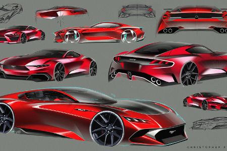Ford Mustang Design-Zeichnungen