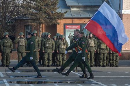 Russische Soldaten Kriegszustand