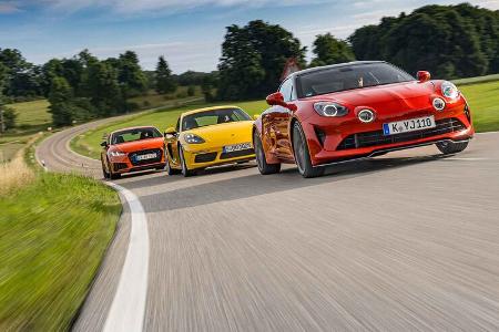 Alpine A110 S, Audi TTS, Porsche 718 Cayman