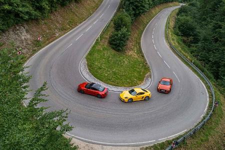 Alpine A110 S, Audi TTS, Porsche 718 Cayman