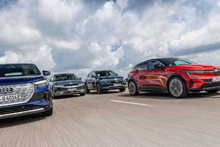 Audi Q4 E-Tron, Hyundai Ioniq 5, Mercedes EQA, Renault Megane E-Tech