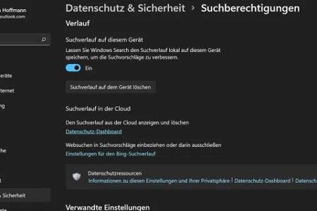 Die Datenschutz-Einstellung „Suchberechtigungen“