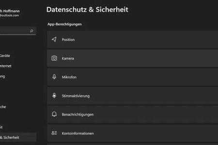 Der Abschnitt „App-Berechtigungen“ in der Einstellungen-App