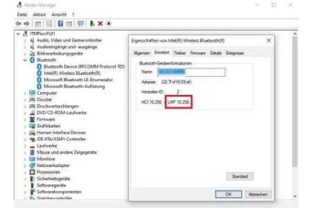 Beim Windows-PC lässt sich die eingesetzte Bluetooth-Version mit Bordmitteln nicht direkt auslesen. Durch den kleinen Umweg über die LMP-Nummer im Geräte-Manager kommen Sie aber doch drauf.