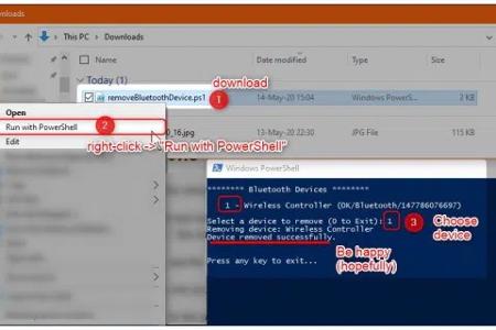 Beim Entfernen eines Bluetooth-Geräts aus Windows 10 und 11 hilft das Powershell-Script PowerBTremover. Es listet alle verbundenen Bluetooth-Geräte auf und versieht sie mit einer Zahl. Das Eintippen der Zahl entfernt das Drahtlosgerät aus Windows.