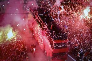Marokkos Nationalmannschaft in Rabat gefeiert